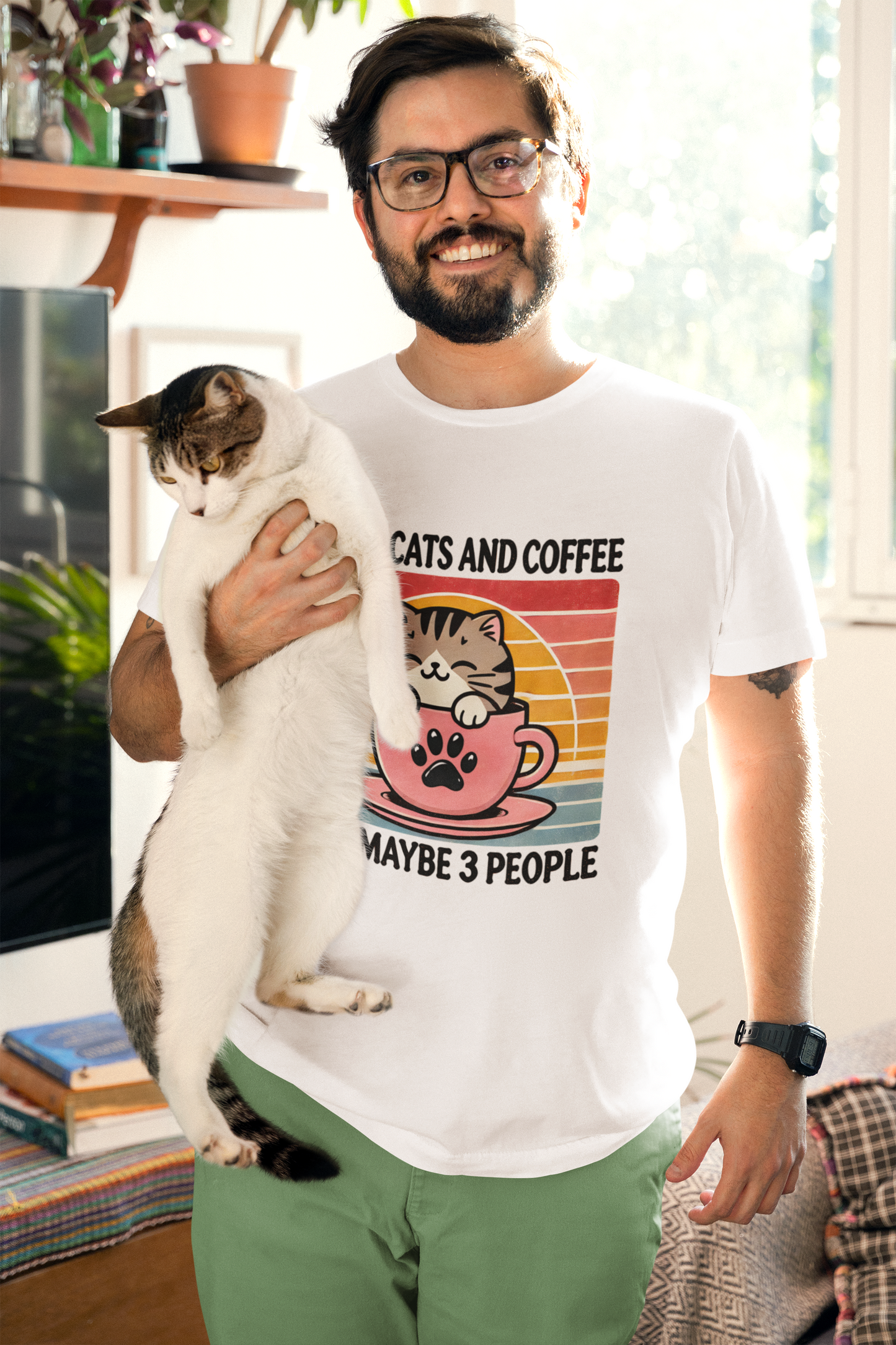 I Like Cats and Coffee and Maybe Three People T-shirt