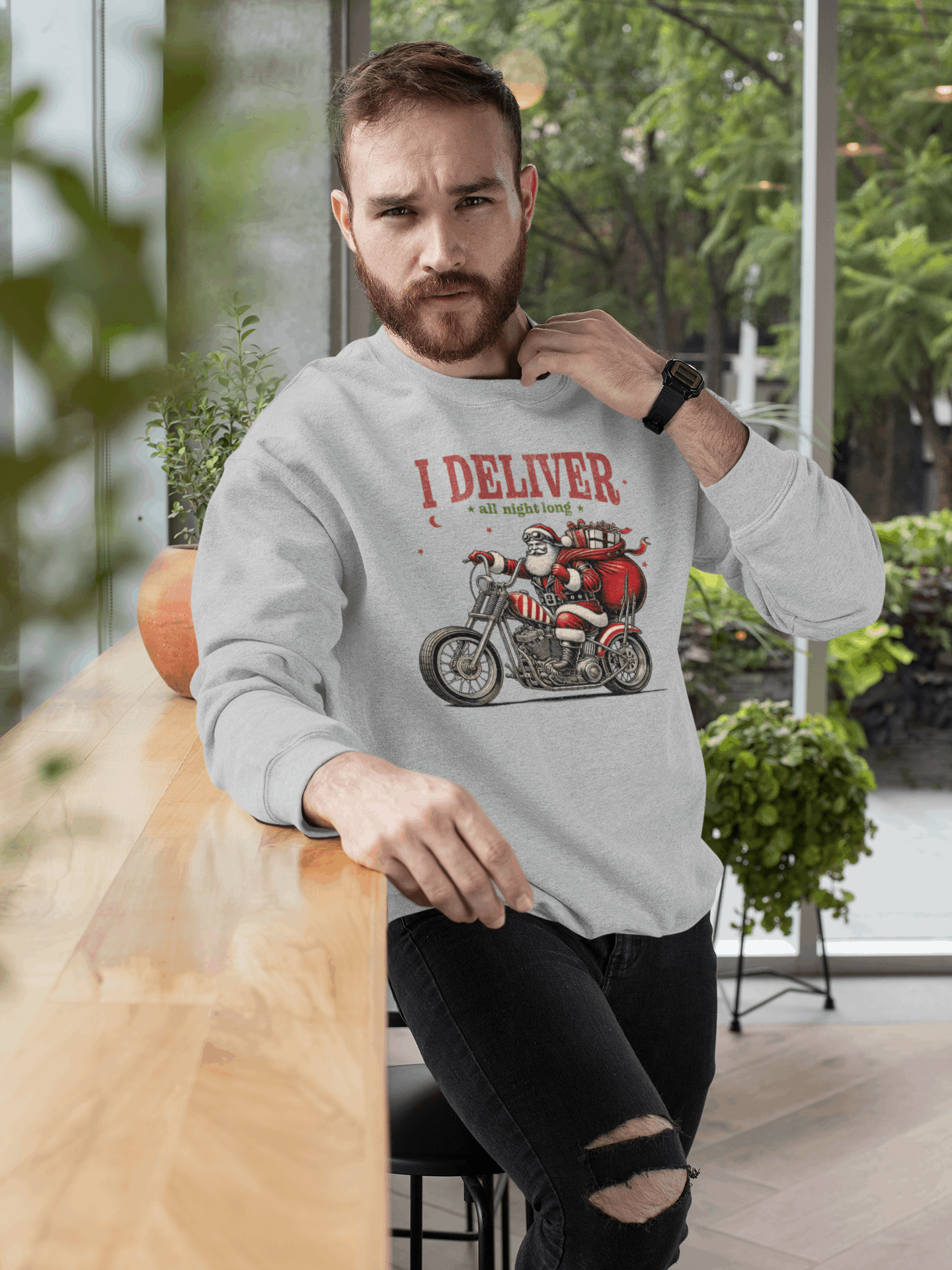 I Deliver All Night Long Santa Sweatshirt