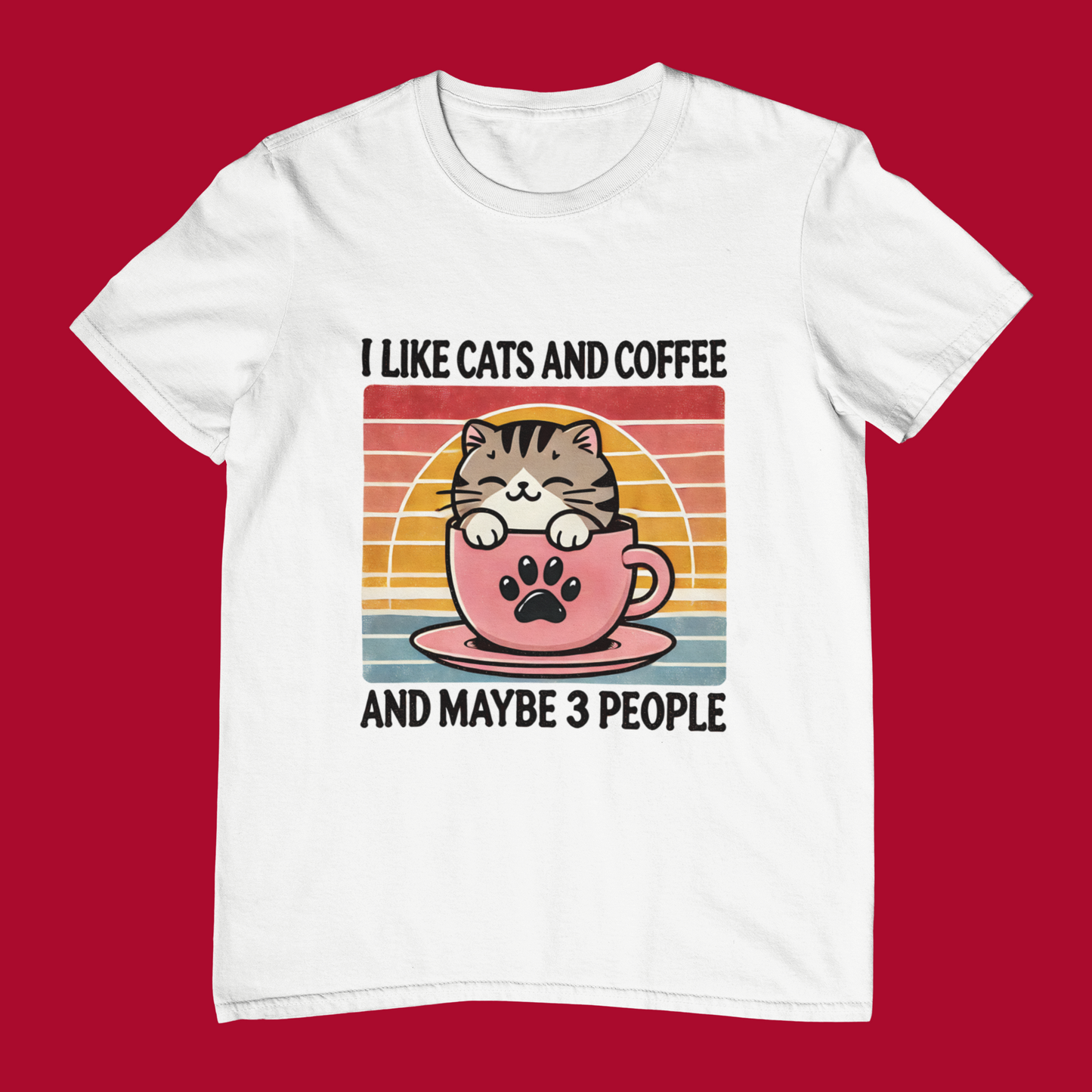 I Like Cats and Coffee and Maybe Three People T-shirt